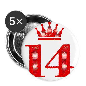 14 Number crown - Buttons large 2.2''/56 mm (5-pack) - white - Front