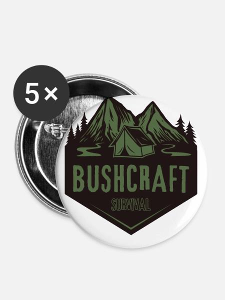 Bushcraft survival - Buttons groß 56 mm (5er Pack) - Weiß