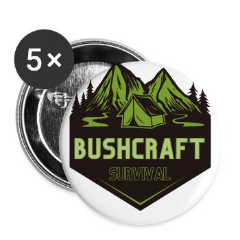 Bushcraft survival - Buttons large 2.2''/56 mm (5-pack) - white - Front