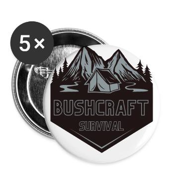 Bushcraft survival - Buttons large 2.2''/56 mm (5-pack) - white - Front