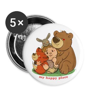 my happy place - Buttons large 2.2''/56 mm (5-pack) - white - Front
