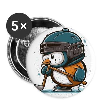 Pinguin Puckster - Buttons groß 56 mm (5er Pack) - Weiß - Vorne