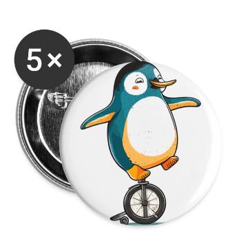 Circus Penguin - Buttons large 2.2''/56 mm (5-pack) - white - Front