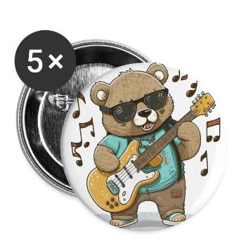 Bear Rocker - Buttons large 2.2''/56 mm (5-pack) - white - Front