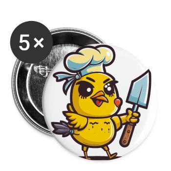 Feathered Cuisine - Buttons large 2.2''/56 mm (5-pack) - white - Front