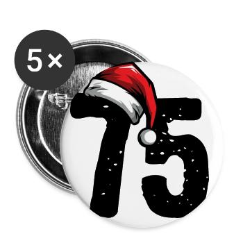 75 Number Christmas - Buttons large 2.2''/56 mm (5-pack) - white - Front