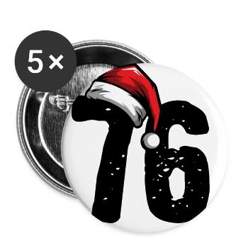 76 Number Christmas - Buttons large 2.2''/56 mm (5-pack) - white - Front