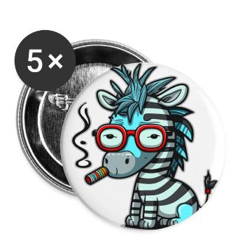Zebra Funk - Lot de 5 grands badges (56 mm) - blanc - Devant
