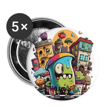 The Street Art Connoisseur - Buttons large 2.2''/56 mm (5-pack) - white - Front