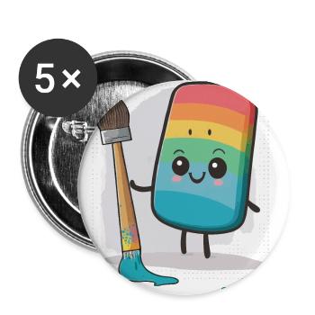 Le Vagabond de l’aquarelle - Lot de 5 grands badges (56 mm) - blanc - Devant