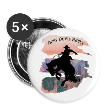 Staubteufel Rebel in der Wüste - Buttons groß 56 mm (5er Pack) - Weiß - Vorne
