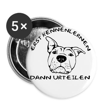 Apprendre d’abord - Puis jugements - Lot de 5 grands badges (56 mm) - blanc - Devant
