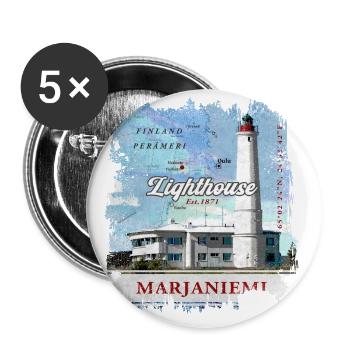 MARJANIEMI LIGHTHOUSE HAILUOTO VÊTEMENTS - IDÉES CADEAUX - Lot de 5 grands badges (56 mm) - blanc - Devant