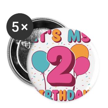 It's my 2nd birthday - Buttons large 2.2''/56 mm (5-pack) - white - Front