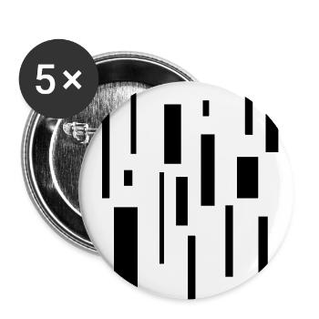 Rectangle abstrait Chaos Géométrie Minimalisme - Lot de 5 grands badges (56 mm) - blanc - Devant