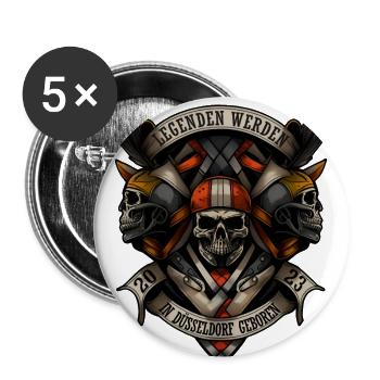 Legenden werden in Düsseldorf geboren - Buttons groß 56 mm (5er Pack) - Weiß - Vorne