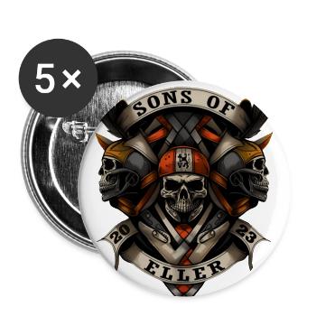 Sons of Eller Düsseldorf - Buttons groß 56 mm (5er Pack) - Weiß - Vorne