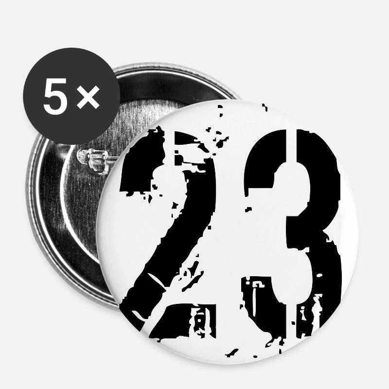 23 Number 23 years - Buttons large 2.2''/56 mm (5-pack) - white