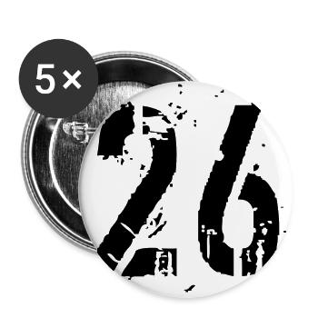 26 Number 26 - Buttons large 2.2''/56 mm (5-pack) - white - Front