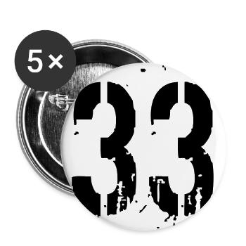 33 Number 33 - Buttons large 2.2''/56 mm (5-pack) - white - Front