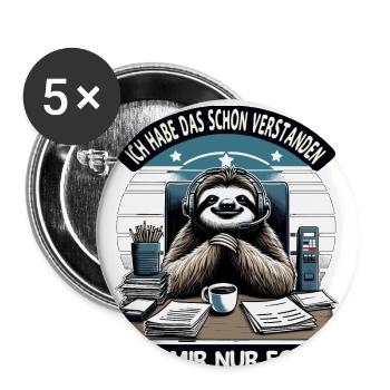 lustiger faLustiger Faultier Spruch Ich Habe Das S - Buttons groß 56 mm (5er Pack) - Weiß - Vorne