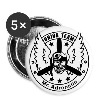 Union team Mr. Adrenalin - Buttons groß 56 mm (5er Pack) - Weiß - Vorne