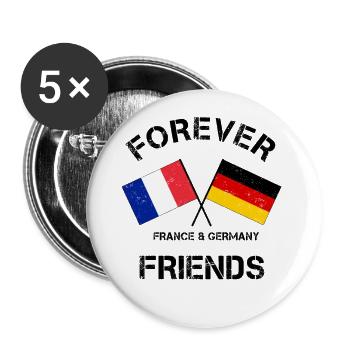 Franco-German friendship Erasmus Europe - Buttons large 2.2''/56 mm (5-pack) - white - Front