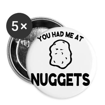 Chicken Nuggets Chicken Chicken Nugs Nugget Gift - Buttons large 2.2''/56 mm (5-pack) - white - Front