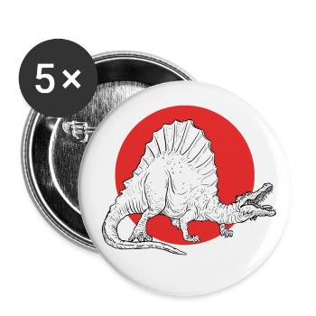 Dino shirt. Spinosaurus dinosaur. - Buttons large 2.2''/56 mm (5-pack) - white - Front