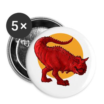Dino shirt. Dinosaur carnotaurus. - Buttons large 2.2''/56 mm (5-pack) - white - Front