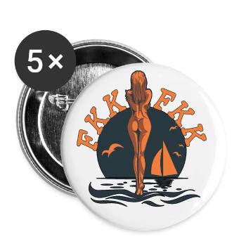 Naturists bathe naturism - Buttons large 2.2''/56 mm (5-pack) - white - Front