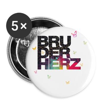 Bruderherz Bester Bruder der Welt Geschenkidee - Buttons groß 56 mm (5er Pack) - Weiß - Vorne