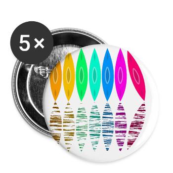 Retro Graphic Kayaking Kayak Canoe Rowing Rower Pa - Buttons groß 56 mm (5er Pack) - Weiß - Vorne