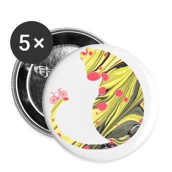 Bicyclette E 114 - Lot de 5 grands badges (56 mm) - blanc - Devant
