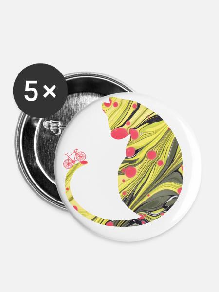 fahrrad e 114 - Buttons groß 56 mm (5er Pack) - Weiß