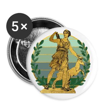 Artémis déesse de la chasse - Lot de 5 grands badges (56 mm) - blanc - Devant
