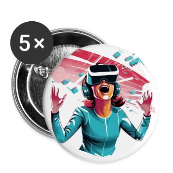 Virtual worlds - Buttons large 2.2''/56 mm (5-pack) - white - Front