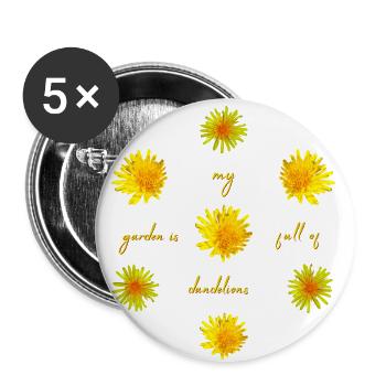 dandelions garden - Buttons groß 56 mm (5er Pack) - Weiß - Vorne