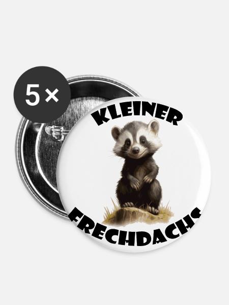 kleiner Frechdachs - Buttons groß 56 mm (5er Pack) - Weiß