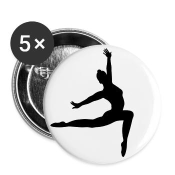 Ballet avec gymnastique - Lot de 5 grands badges (56 mm) - blanc - Devant