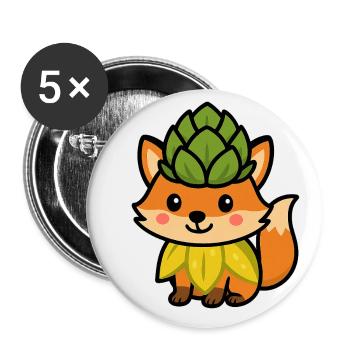 Knospenfuchs - Buttons groß 56 mm (5er Pack) - Weiß - Vorne