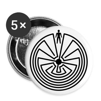 MAN IN THE MAZE / Man in the Maze - Buttons large 2.2''/56 mm (5-pack) - white - Front