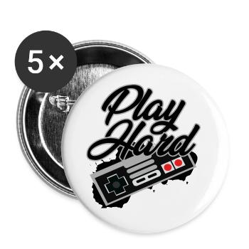 Play Hard G/S - Buttons groß 56 mm (5er Pack) - Weiß - Vorne