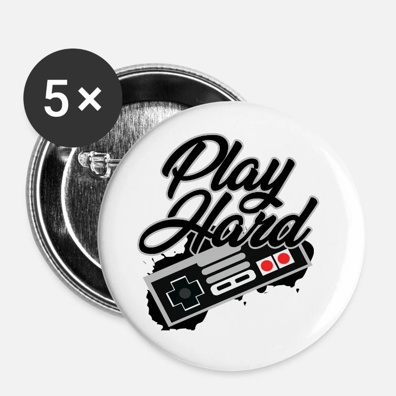 Play Hard G / S - Buttons large 2.2''/56 mm (5-pack) - white