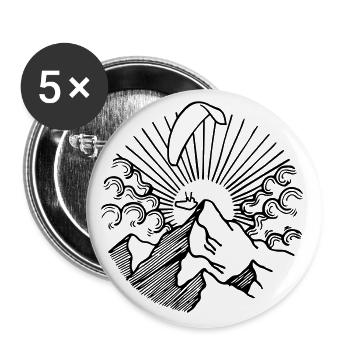 Mountain Sunrise Paraglider Paraglider Alps - Buttons large 2.2''/56 mm (5-pack) - white - Front