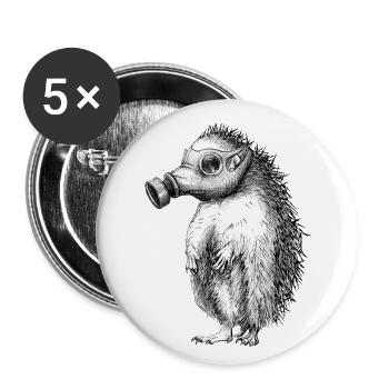 Hedgehog Rebellion / Protect our animals! - Buttons large 2.2''/56 mm (5-pack) - white - Front