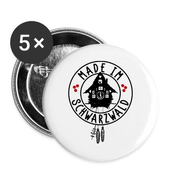 Made im Schwarzwald - Buttons groß 56 mm (5er Pack) - Weiß - Vorne