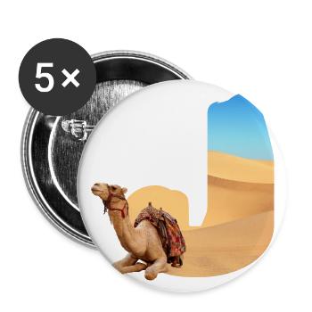 desert with camel j - Buttons large 2.2''/56 mm (5-pack) - white - Front