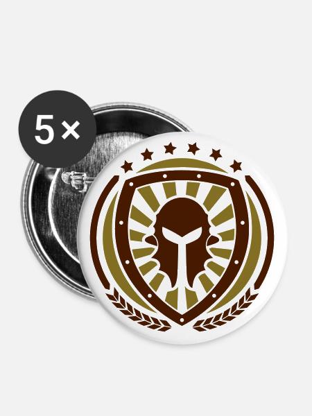 Ritter Emblem 02 - Buttons groß 56 mm (5er Pack) - Weiß