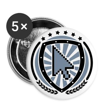 Maus Cursor Emblem - Buttons groß 56 mm (5er Pack) - Weiß - Vorne